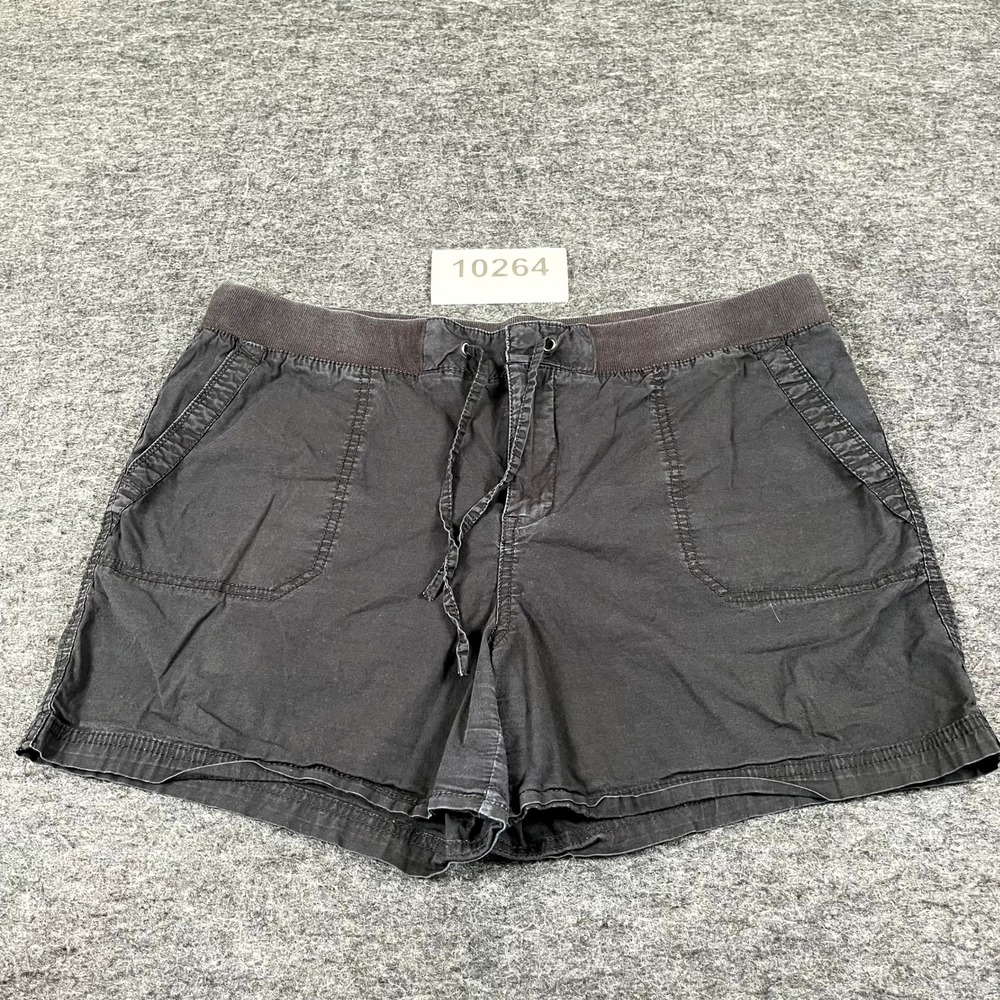 Khakis & Company Shorts Womens 14 Black Relaxed Fit Stretch Drawstring Outdoor